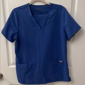 Figs Uniform Set V-Neck Scrub Top and Pants in Royal Blue/ Technical Collection
